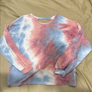 Bluivy Pink and Blue Tie-Dye Women's Top